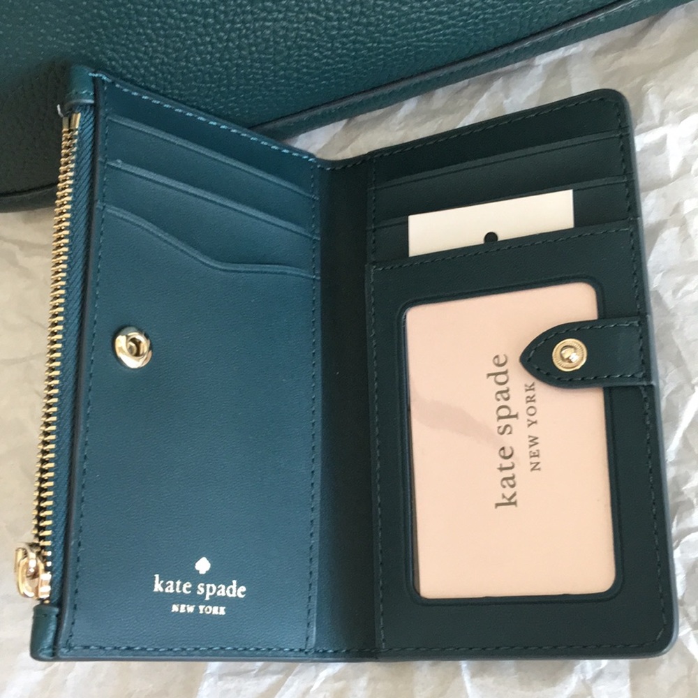 Kate Spade Smoosh Pebbled Leather Crossbody & Leila Leather Wallet (SET) - Picture 12 of 17